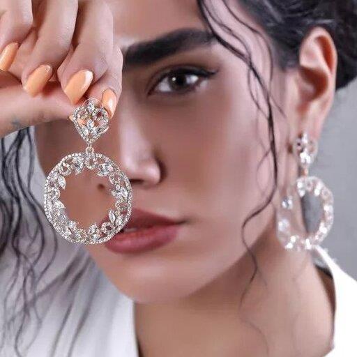 گوشواره آویز مجلسی نگین دار
